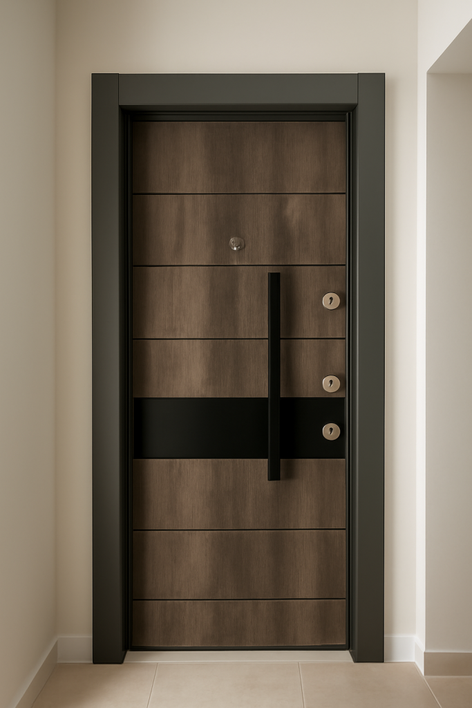 Antique Black Apartman Kapısı Modeli